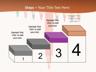 Joint Crayons Aligned With The Orange Leaving PowerPoint Template