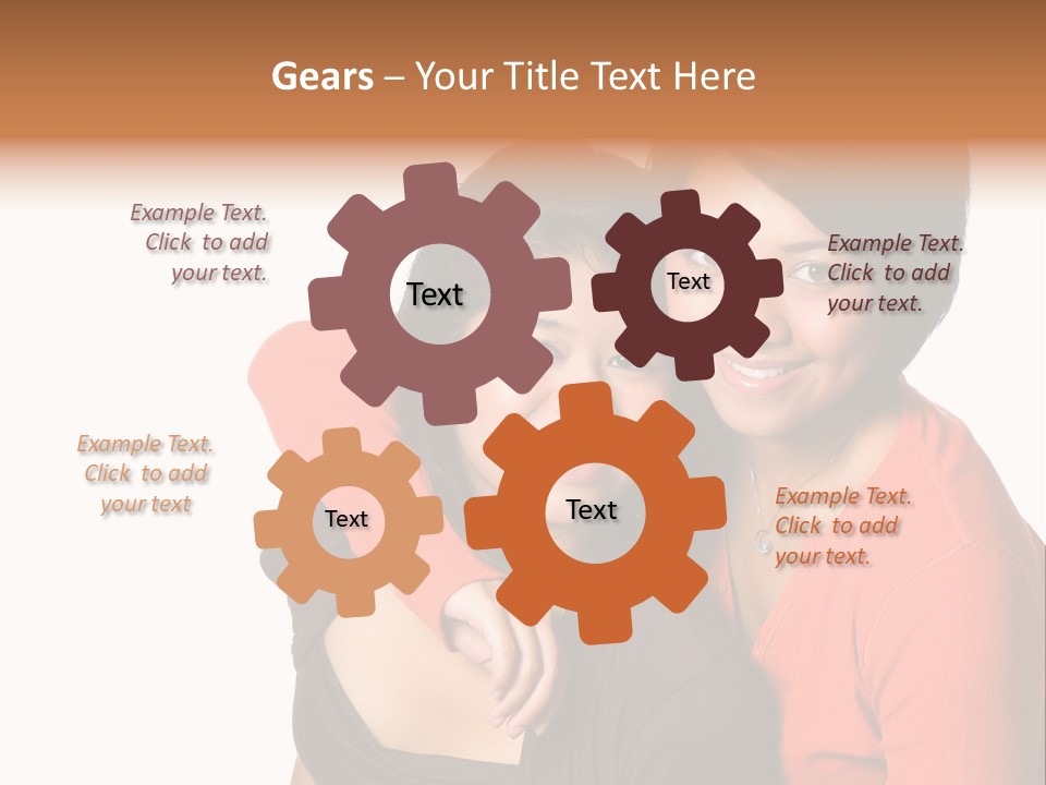 Two Beautiful Sisters From Asian Background. PowerPoint Template