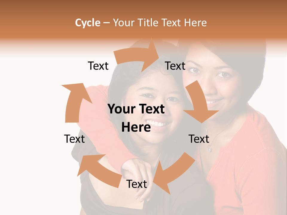 Two Beautiful Sisters From Asian Background. PowerPoint Template