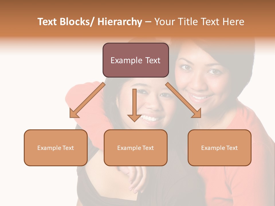 Two Beautiful Sisters From Asian Background. PowerPoint Template