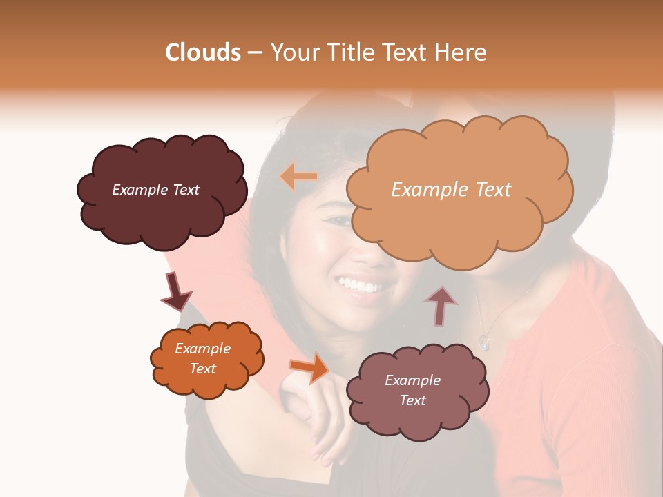 Two Beautiful Sisters From Asian Background. PowerPoint Template