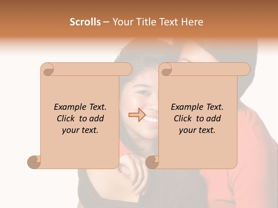 Two Beautiful Sisters From Asian Background. PowerPoint Template