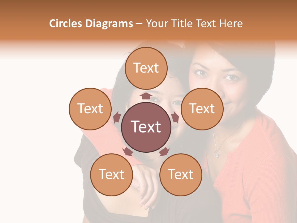 Two Beautiful Sisters From Asian Background. PowerPoint Template