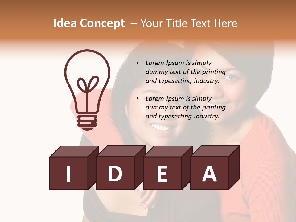 Two Beautiful Sisters From Asian Background. PowerPoint Template