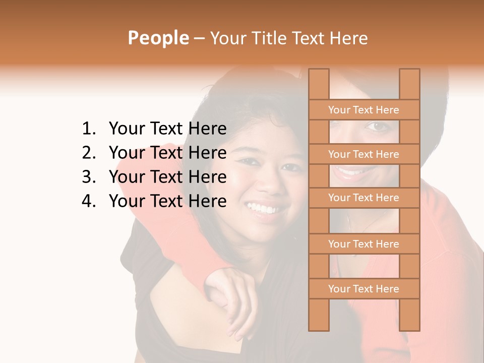 Two Beautiful Sisters From Asian Background. PowerPoint Template