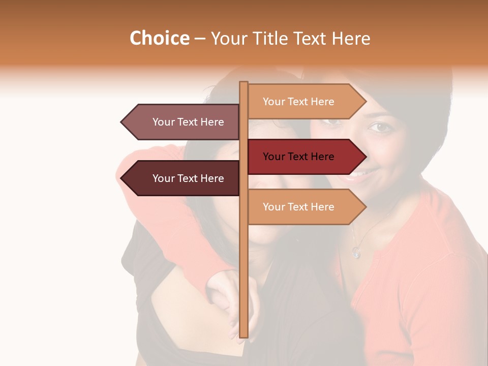 Two Beautiful Sisters From Asian Background. PowerPoint Template