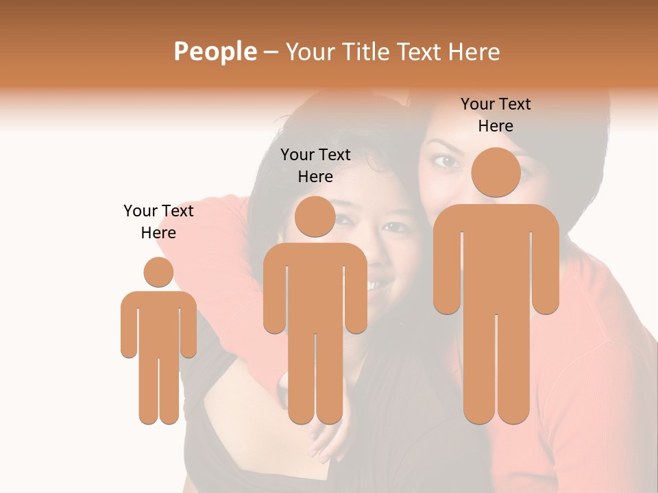 Two Beautiful Sisters From Asian Background. PowerPoint Template