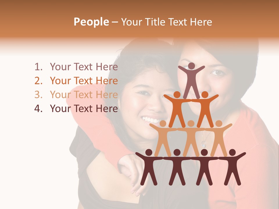 Two Beautiful Sisters From Asian Background. PowerPoint Template