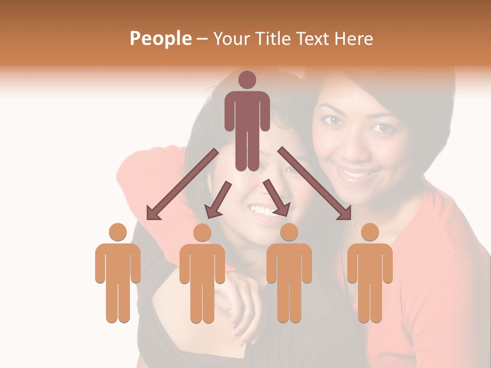 Two Beautiful Sisters From Asian Background. PowerPoint Template