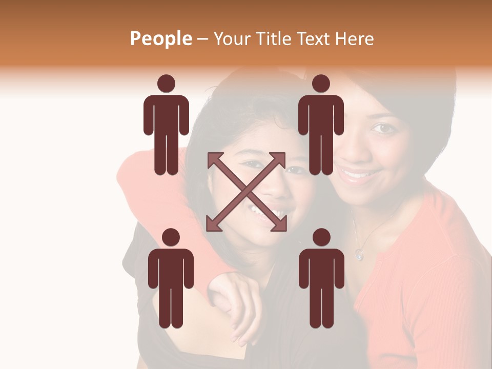 Two Beautiful Sisters From Asian Background. PowerPoint Template