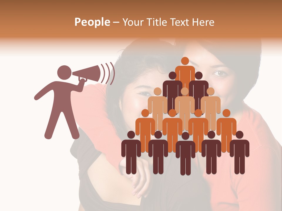 Two Beautiful Sisters From Asian Background. PowerPoint Template