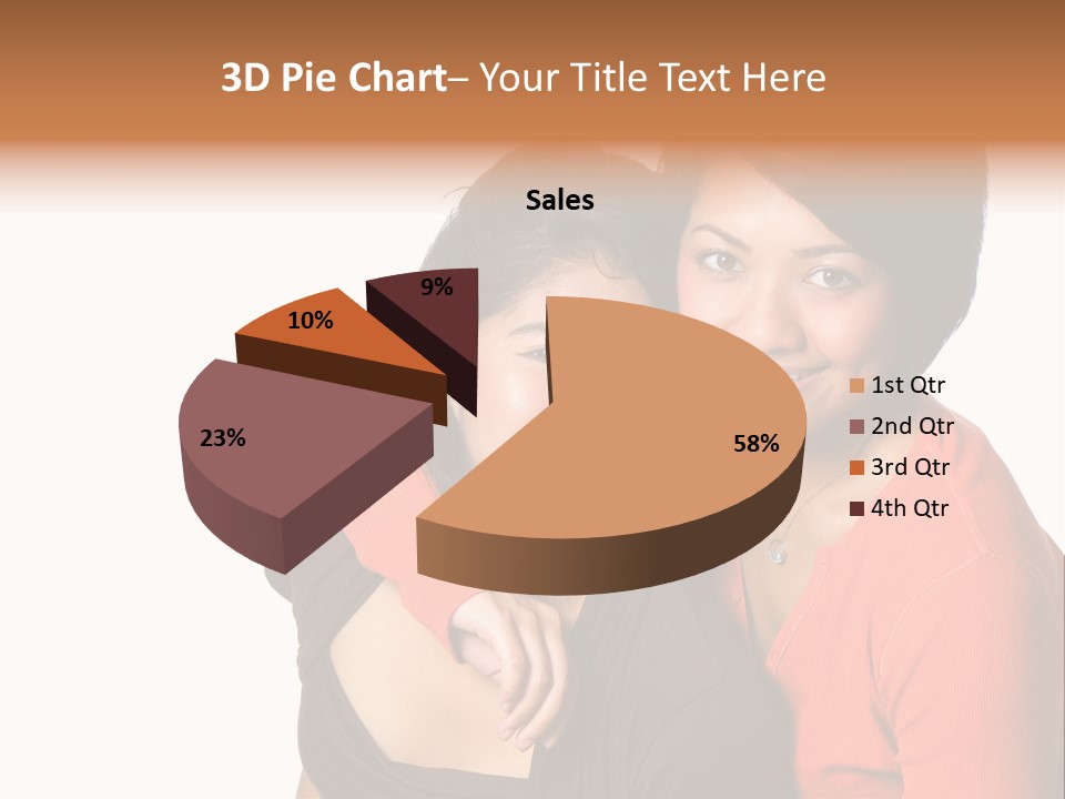 Two Beautiful Sisters From Asian Background. PowerPoint Template