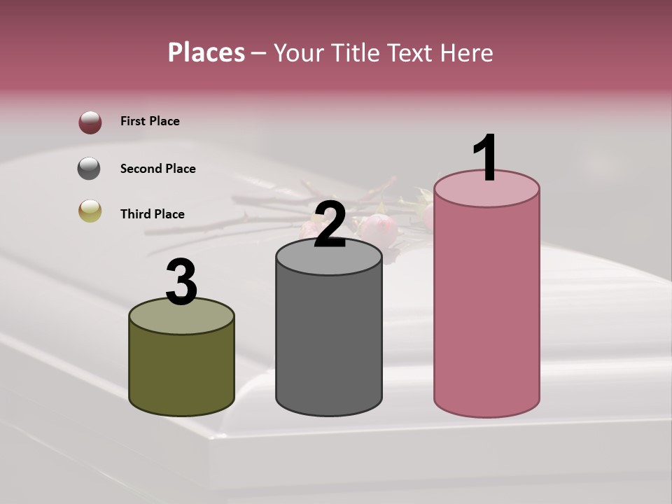 Horizontal Photo Of Three Roses On Casket At Arlington National Cemetery PowerPoint Template