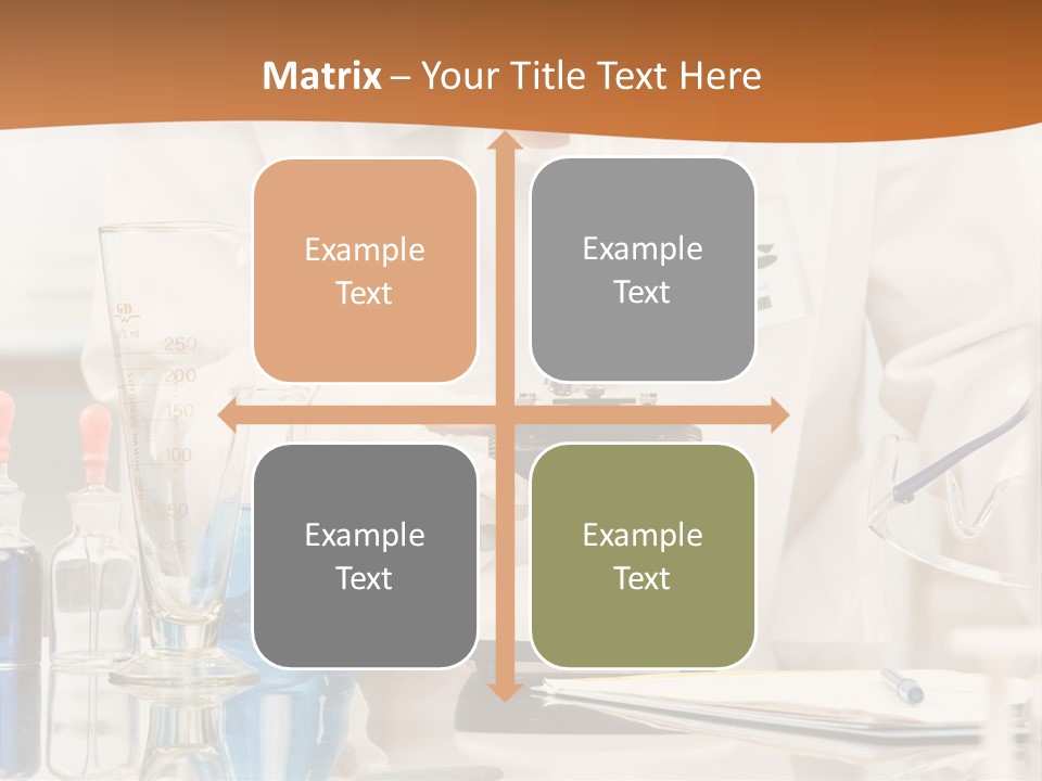 Curious Research Scientist In Lab Coat And Rubber Gloves Looking At Specimen Under Microscope In Laboratory PowerPoint Template