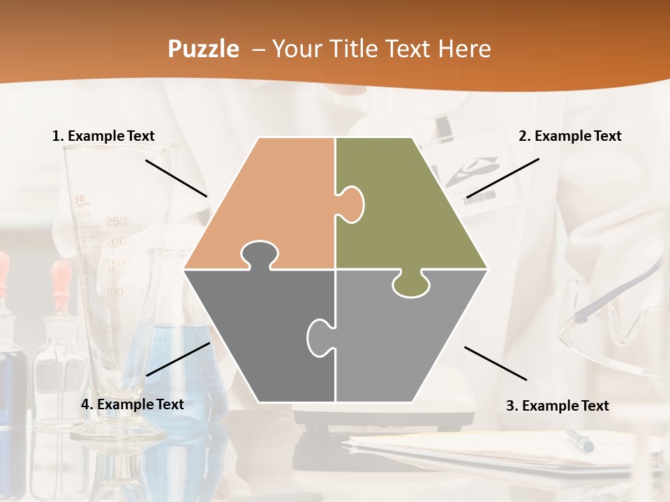 Curious Research Scientist In Lab Coat And Rubber Gloves Looking At Specimen Under Microscope In Laboratory PowerPoint Template