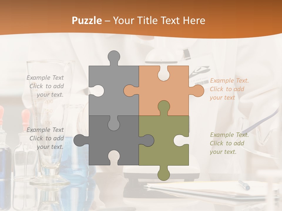 Curious Research Scientist In Lab Coat And Rubber Gloves Looking At Specimen Under Microscope In Laboratory PowerPoint Template