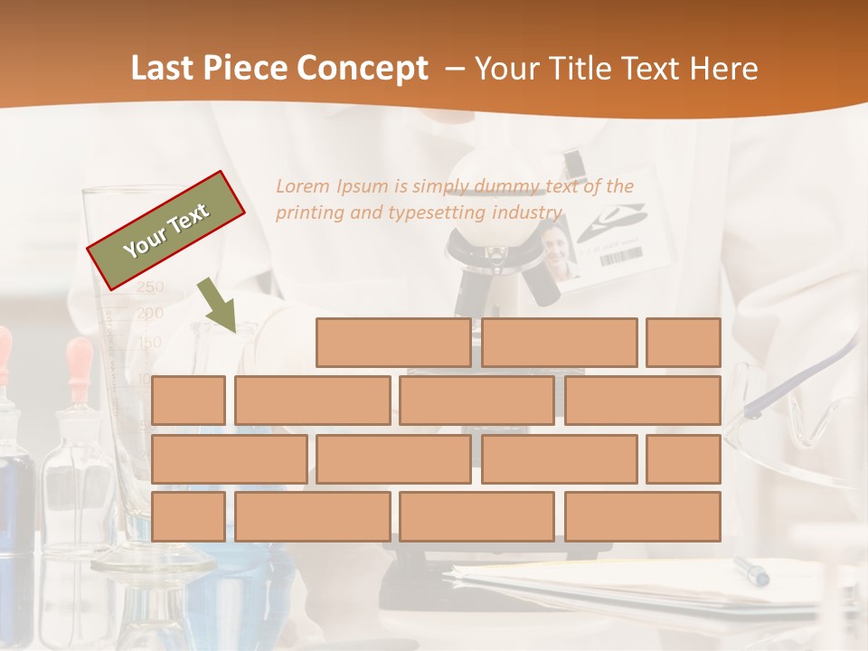 Curious Research Scientist In Lab Coat And Rubber Gloves Looking At Specimen Under Microscope In Laboratory PowerPoint Template
