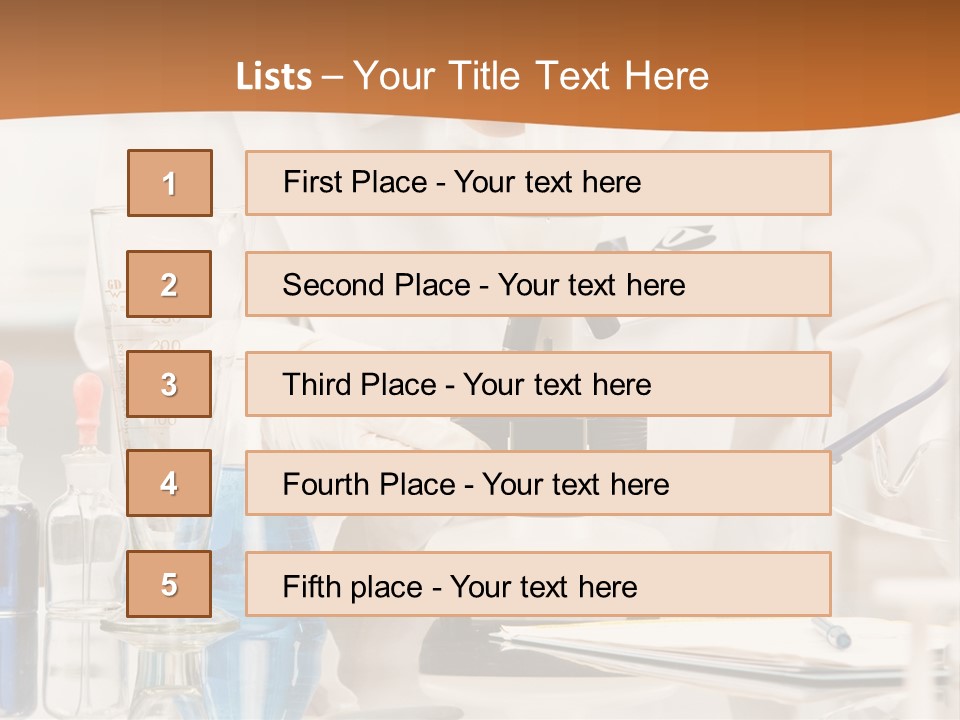 Curious Research Scientist In Lab Coat And Rubber Gloves Looking At Specimen Under Microscope In Laboratory PowerPoint Template
