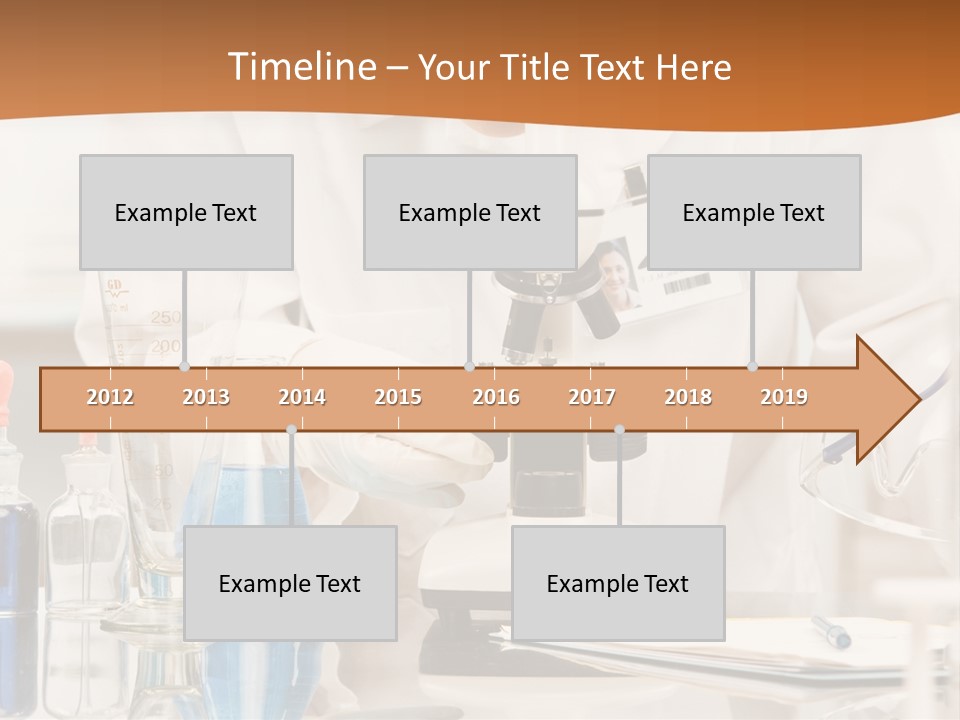 Curious Research Scientist In Lab Coat And Rubber Gloves Looking At Specimen Under Microscope In Laboratory PowerPoint Template