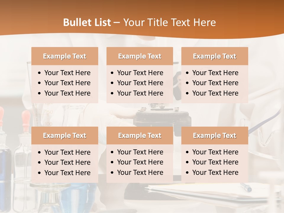 Curious Research Scientist In Lab Coat And Rubber Gloves Looking At Specimen Under Microscope In Laboratory PowerPoint Template