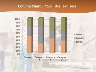 Curious Research Scientist In Lab Coat And Rubber Gloves Looking At Specimen Under Microscope In Laboratory PowerPoint Template