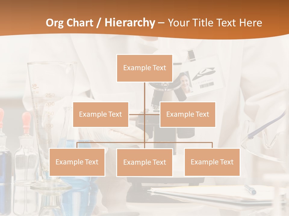 Curious Research Scientist In Lab Coat And Rubber Gloves Looking At Specimen Under Microscope In Laboratory PowerPoint Template