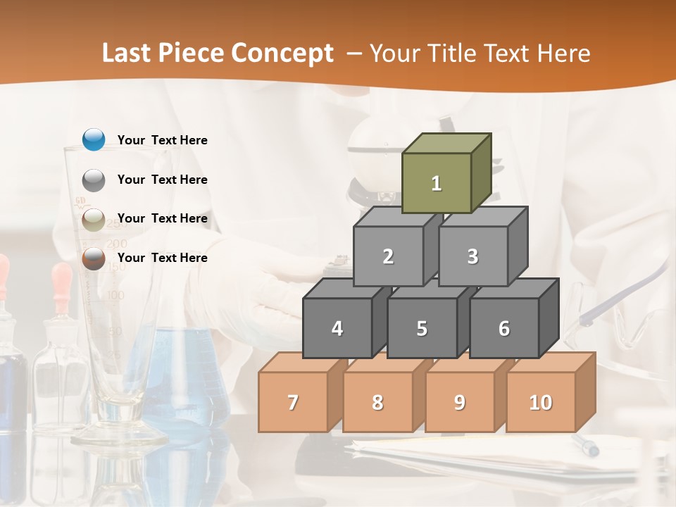 Curious Research Scientist In Lab Coat And Rubber Gloves Looking At Specimen Under Microscope In Laboratory PowerPoint Template