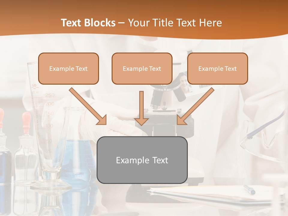 Curious Research Scientist In Lab Coat And Rubber Gloves Looking At Specimen Under Microscope In Laboratory PowerPoint Template