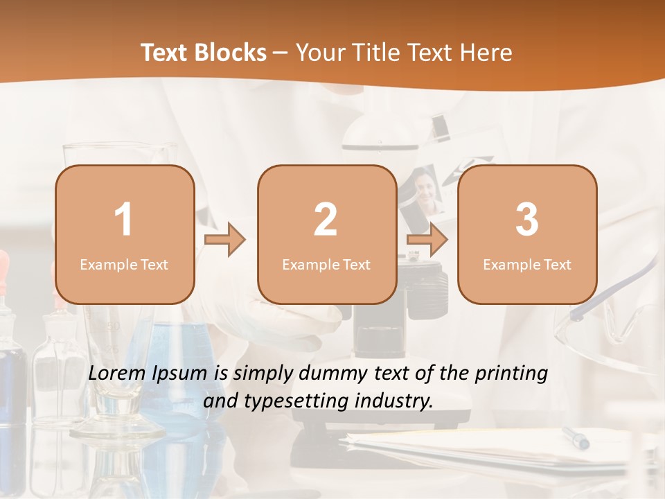 Curious Research Scientist In Lab Coat And Rubber Gloves Looking At Specimen Under Microscope In Laboratory PowerPoint Template