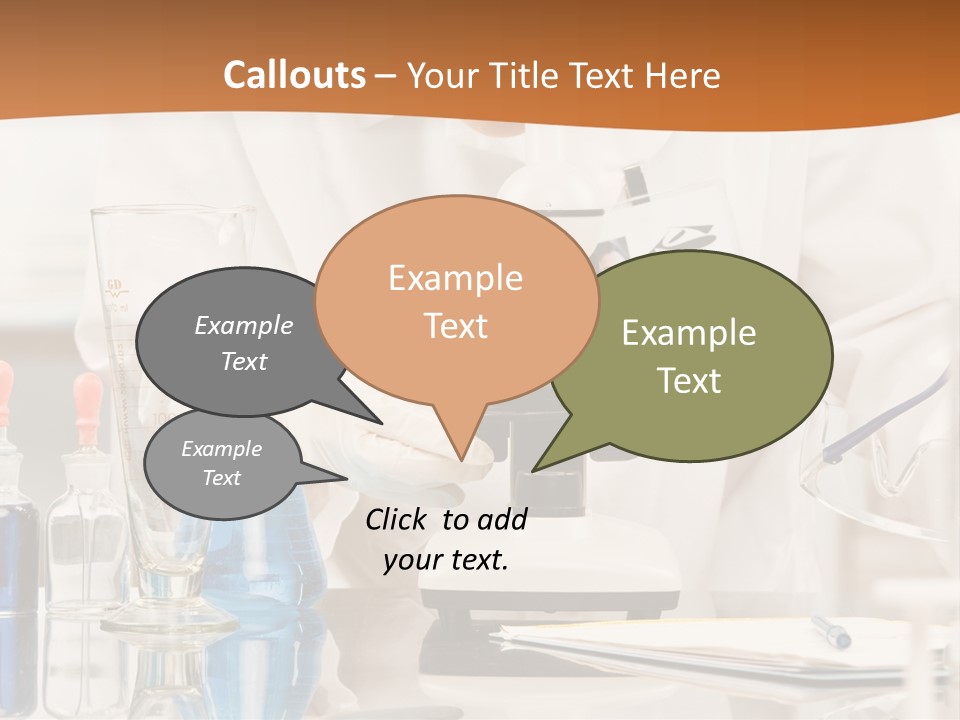 Curious Research Scientist In Lab Coat And Rubber Gloves Looking At Specimen Under Microscope In Laboratory PowerPoint Template