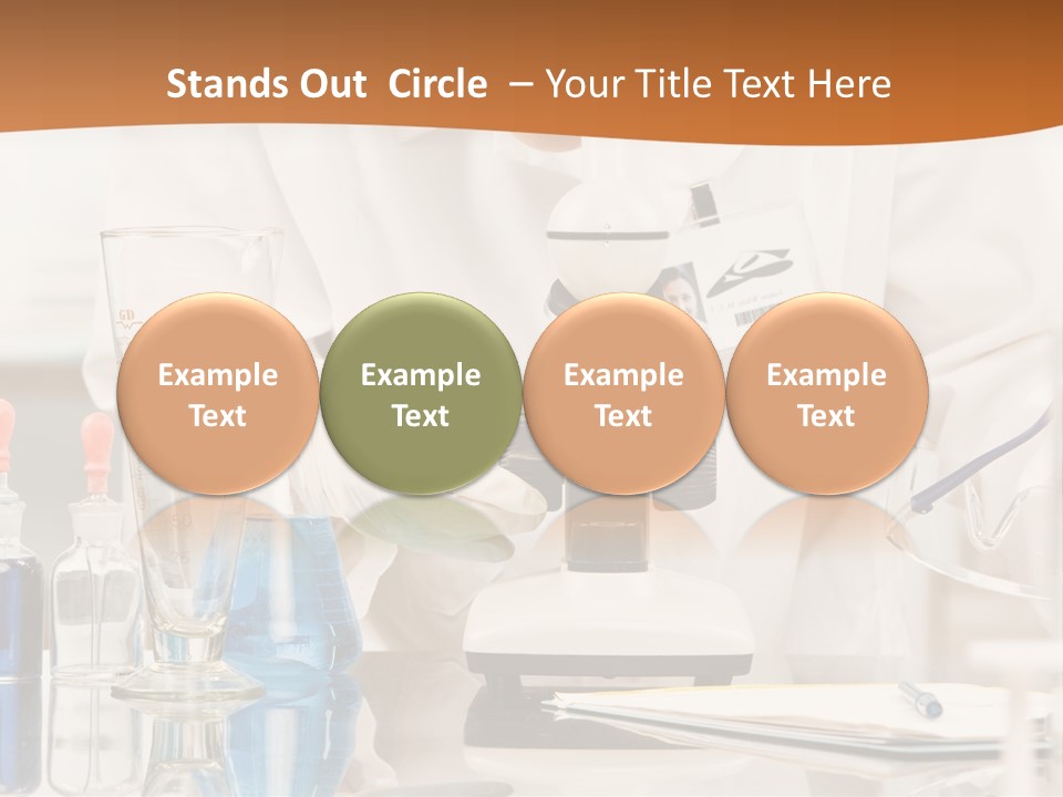 Curious Research Scientist In Lab Coat And Rubber Gloves Looking At Specimen Under Microscope In Laboratory PowerPoint Template