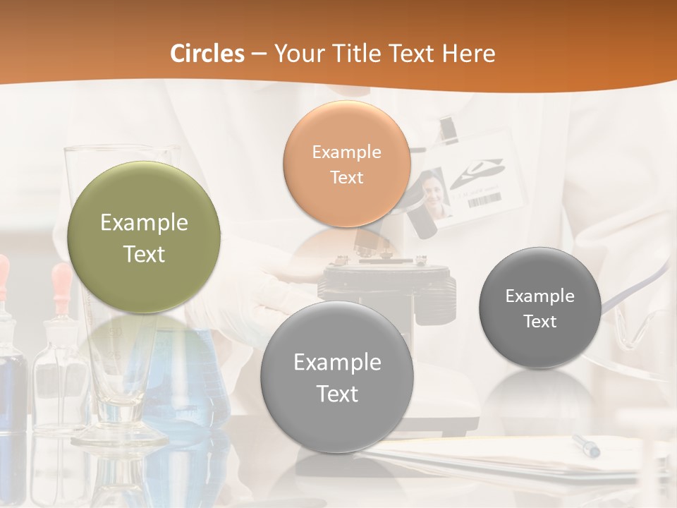 Curious Research Scientist In Lab Coat And Rubber Gloves Looking At Specimen Under Microscope In Laboratory PowerPoint Template
