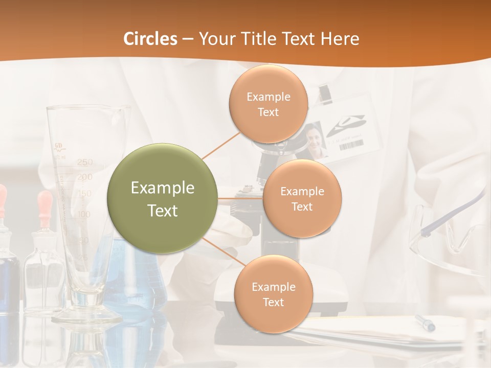 Curious Research Scientist In Lab Coat And Rubber Gloves Looking At Specimen Under Microscope In Laboratory PowerPoint Template