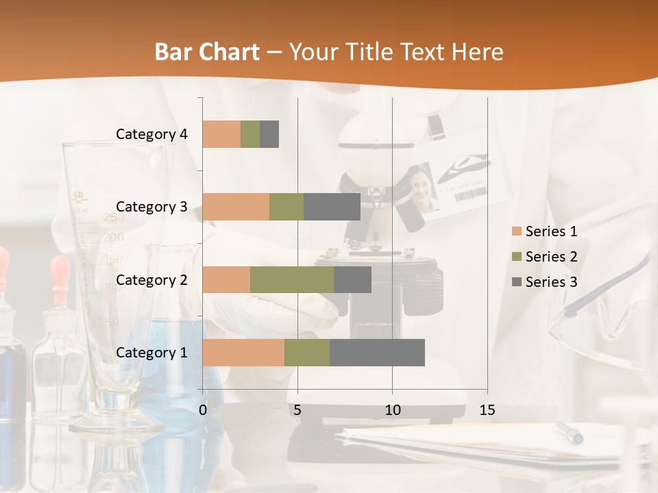 Curious Research Scientist In Lab Coat And Rubber Gloves Looking At Specimen Under Microscope In Laboratory PowerPoint Template