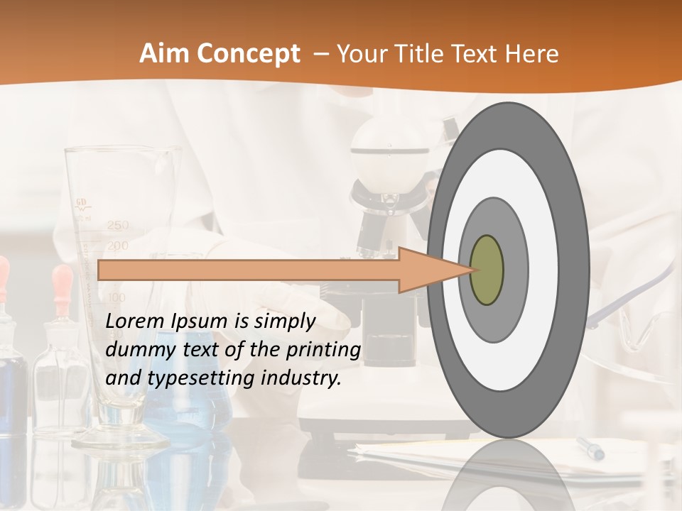 Curious Research Scientist In Lab Coat And Rubber Gloves Looking At Specimen Under Microscope In Laboratory PowerPoint Template