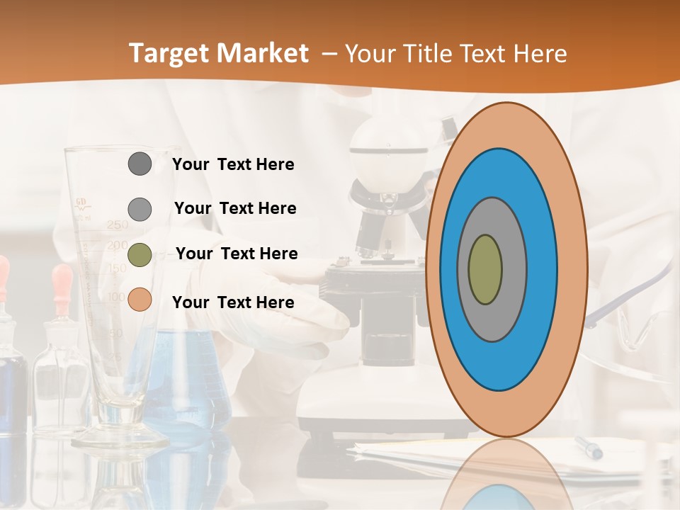 Curious Research Scientist In Lab Coat And Rubber Gloves Looking At Specimen Under Microscope In Laboratory PowerPoint Template