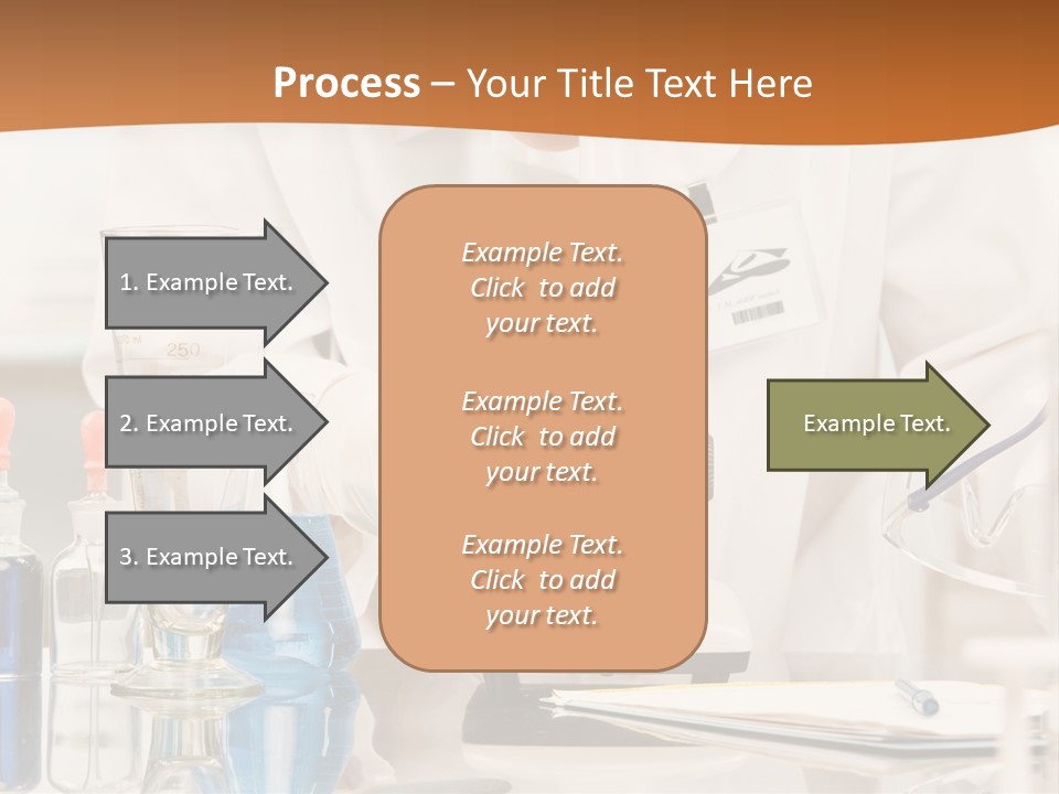 Curious Research Scientist In Lab Coat And Rubber Gloves Looking At Specimen Under Microscope In Laboratory PowerPoint Template