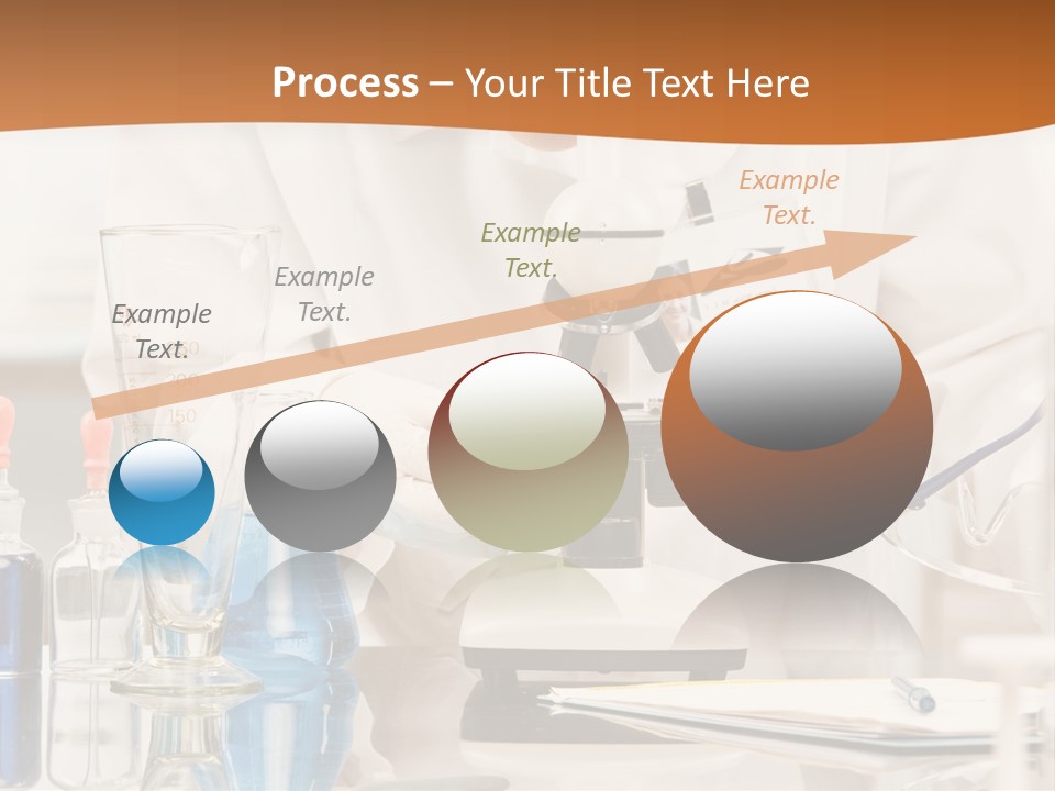 Curious Research Scientist In Lab Coat And Rubber Gloves Looking At Specimen Under Microscope In Laboratory PowerPoint Template