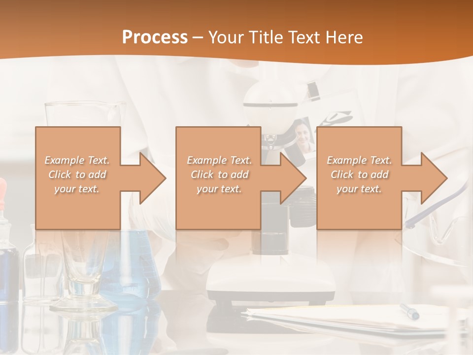 Curious Research Scientist In Lab Coat And Rubber Gloves Looking At Specimen Under Microscope In Laboratory PowerPoint Template