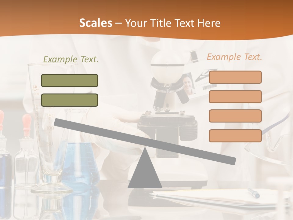 Curious Research Scientist In Lab Coat And Rubber Gloves Looking At Specimen Under Microscope In Laboratory PowerPoint Template