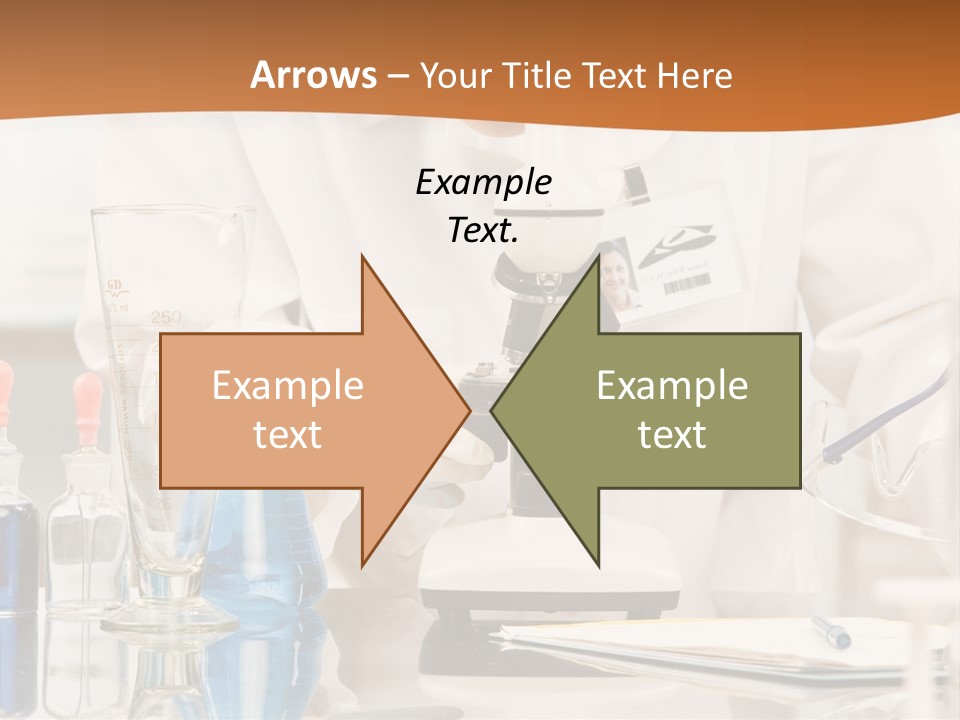 Curious Research Scientist In Lab Coat And Rubber Gloves Looking At Specimen Under Microscope In Laboratory PowerPoint Template