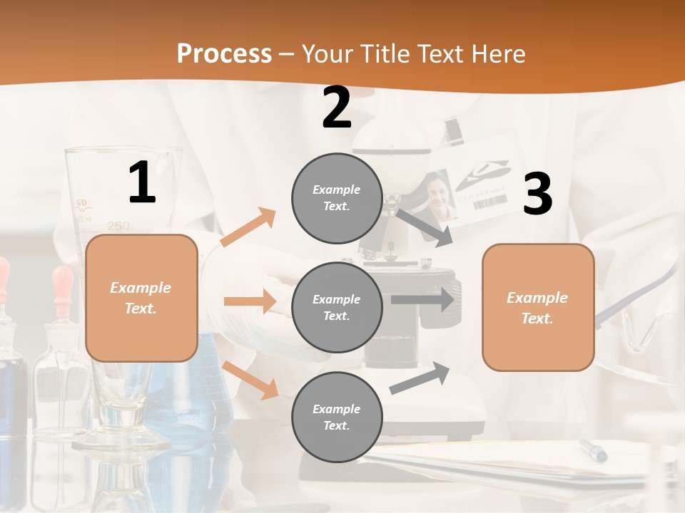Curious Research Scientist In Lab Coat And Rubber Gloves Looking At Specimen Under Microscope In Laboratory PowerPoint Template