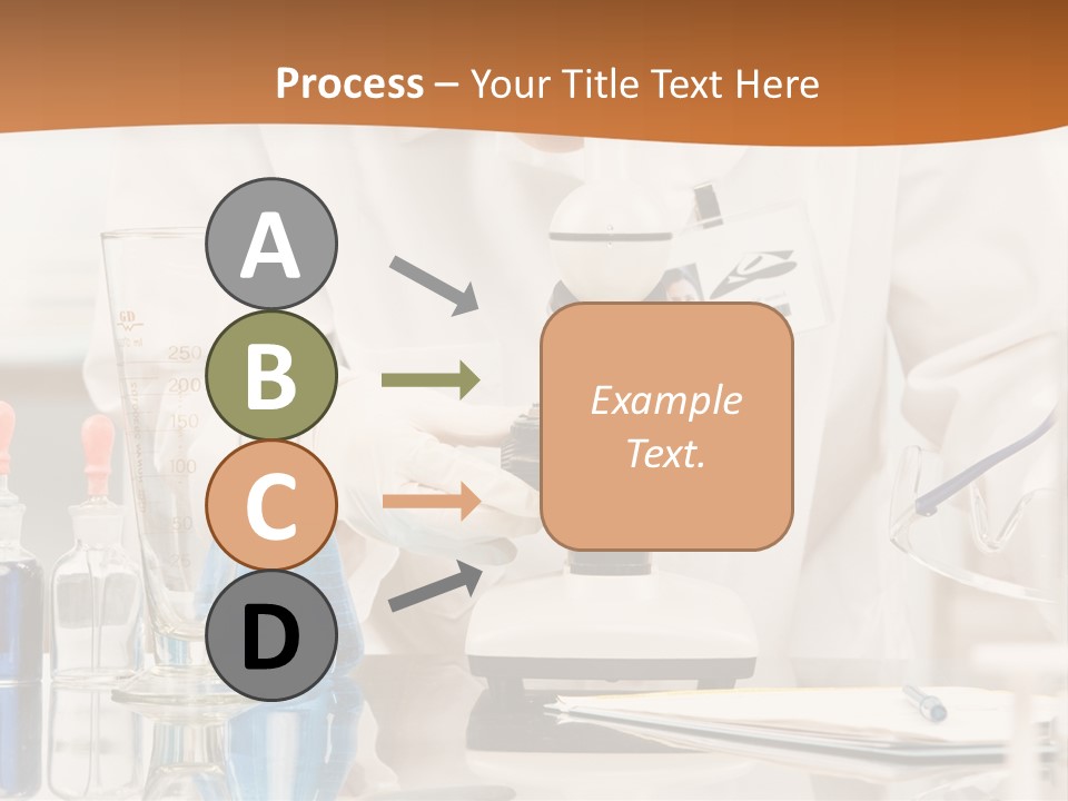 Curious Research Scientist In Lab Coat And Rubber Gloves Looking At Specimen Under Microscope In Laboratory PowerPoint Template