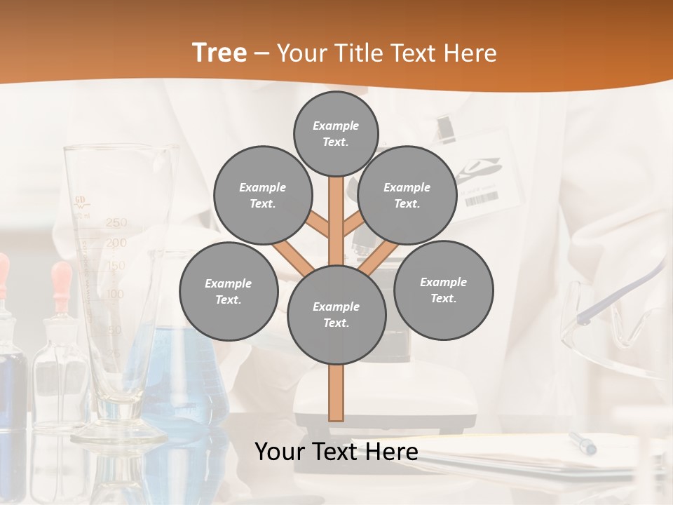 Curious Research Scientist In Lab Coat And Rubber Gloves Looking At Specimen Under Microscope In Laboratory PowerPoint Template