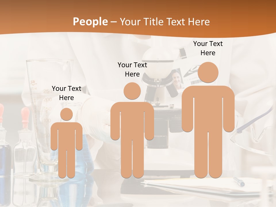 Curious Research Scientist In Lab Coat And Rubber Gloves Looking At Specimen Under Microscope In Laboratory PowerPoint Template
