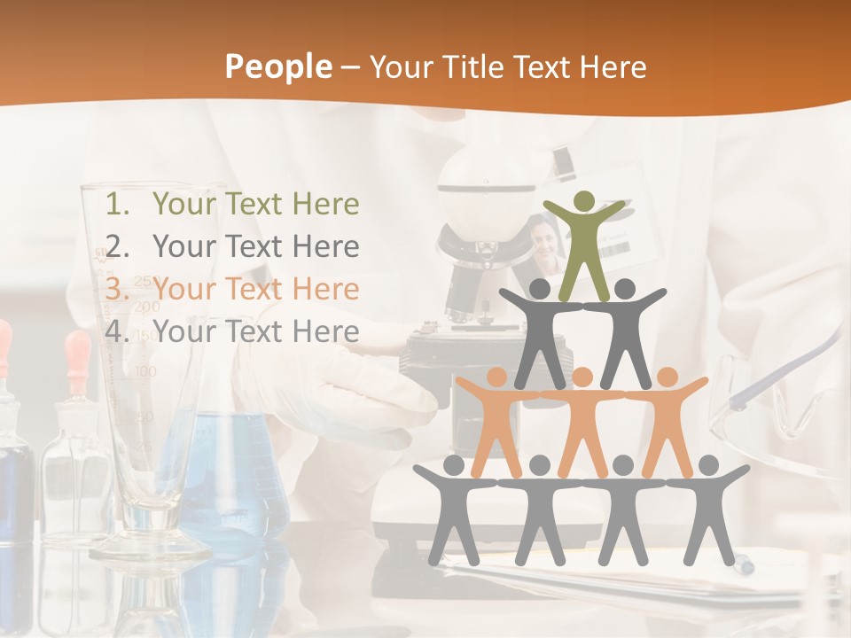 Curious Research Scientist In Lab Coat And Rubber Gloves Looking At Specimen Under Microscope In Laboratory PowerPoint Template