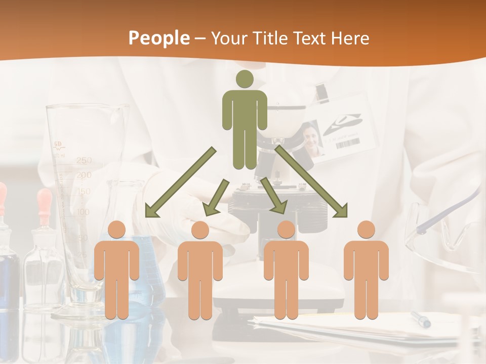 Curious Research Scientist In Lab Coat And Rubber Gloves Looking At Specimen Under Microscope In Laboratory PowerPoint Template