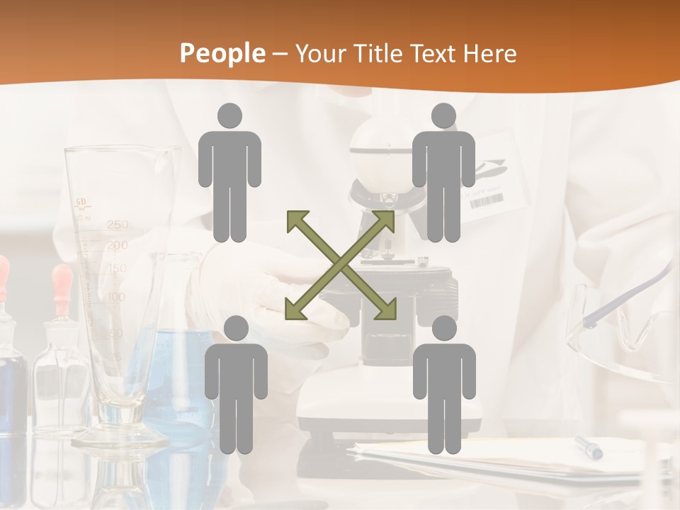 Curious Research Scientist In Lab Coat And Rubber Gloves Looking At Specimen Under Microscope In Laboratory PowerPoint Template