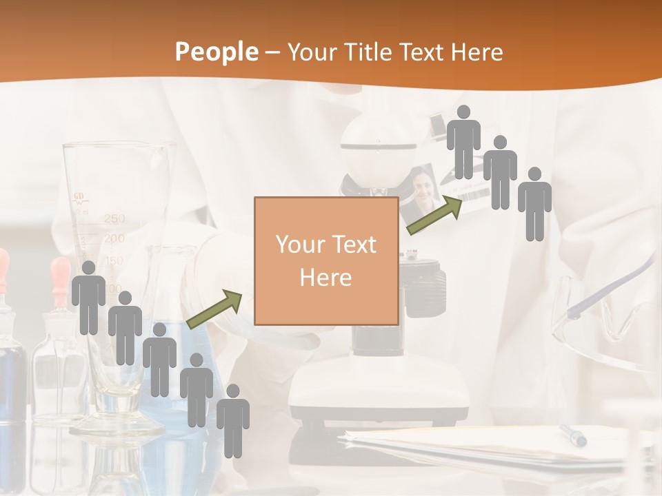 Curious Research Scientist In Lab Coat And Rubber Gloves Looking At Specimen Under Microscope In Laboratory PowerPoint Template