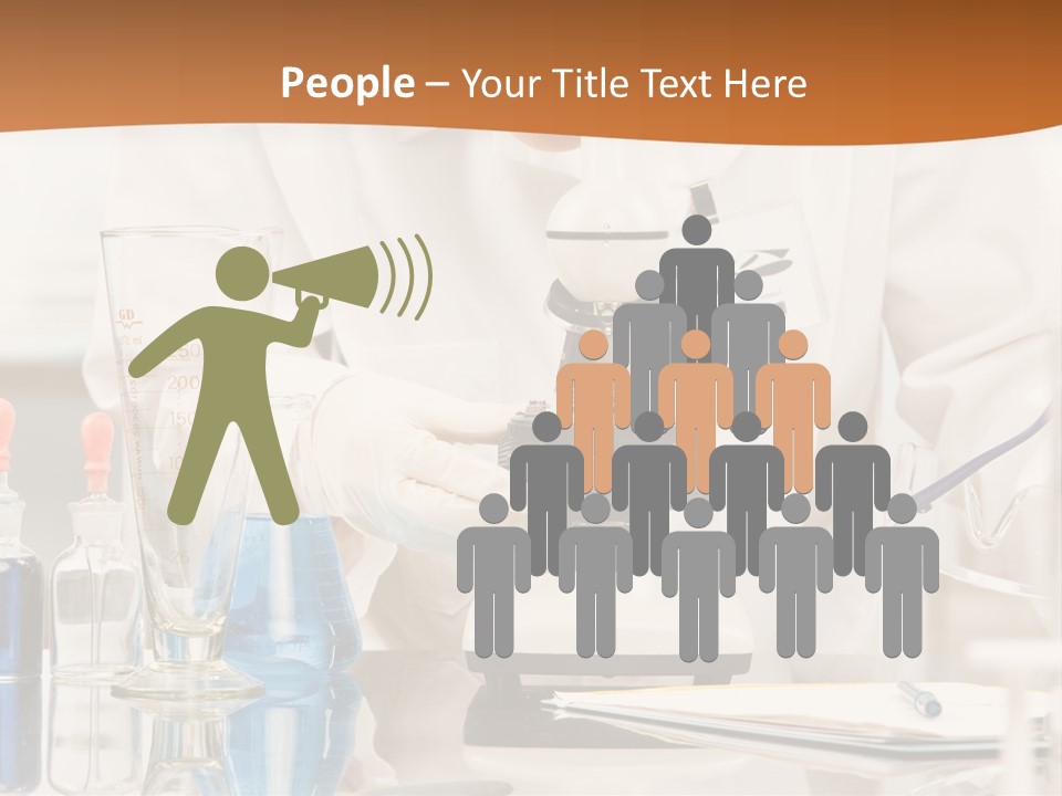 Curious Research Scientist In Lab Coat And Rubber Gloves Looking At Specimen Under Microscope In Laboratory PowerPoint Template